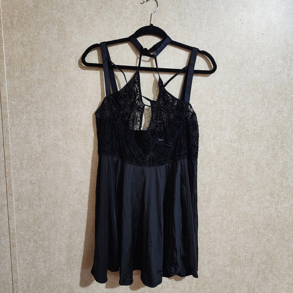 Black Halter Strap Lingerie Dress Size 1x/2x